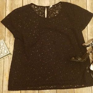 2/$20 Old Navy Black Lace Top by Old Navy size Large L